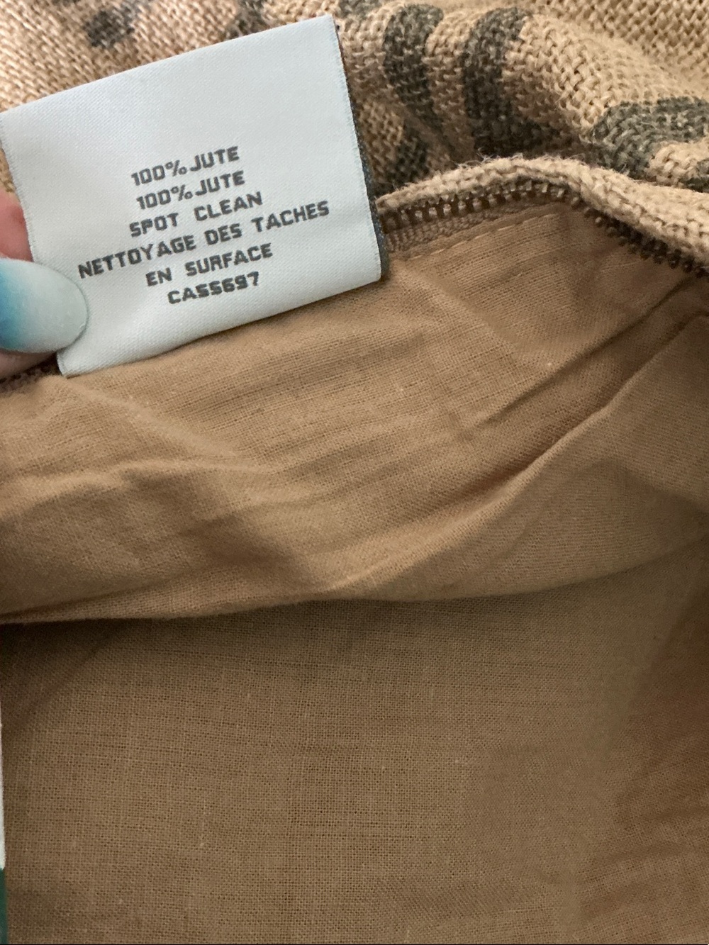 Restoration Hardware Neutral Tan Printed Linen Accent Pillow cover. - Picture 5 of 5